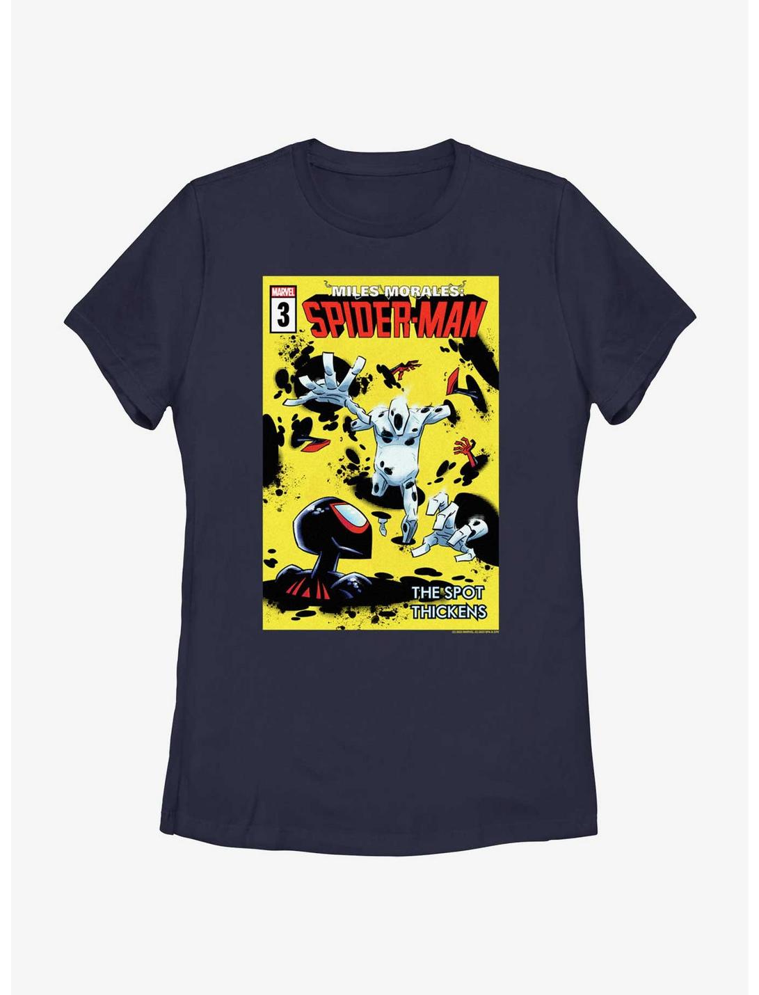 Marvel Spider-Man The Spot Thickens Poster Womens T-Shirt, NAVY, hi-res