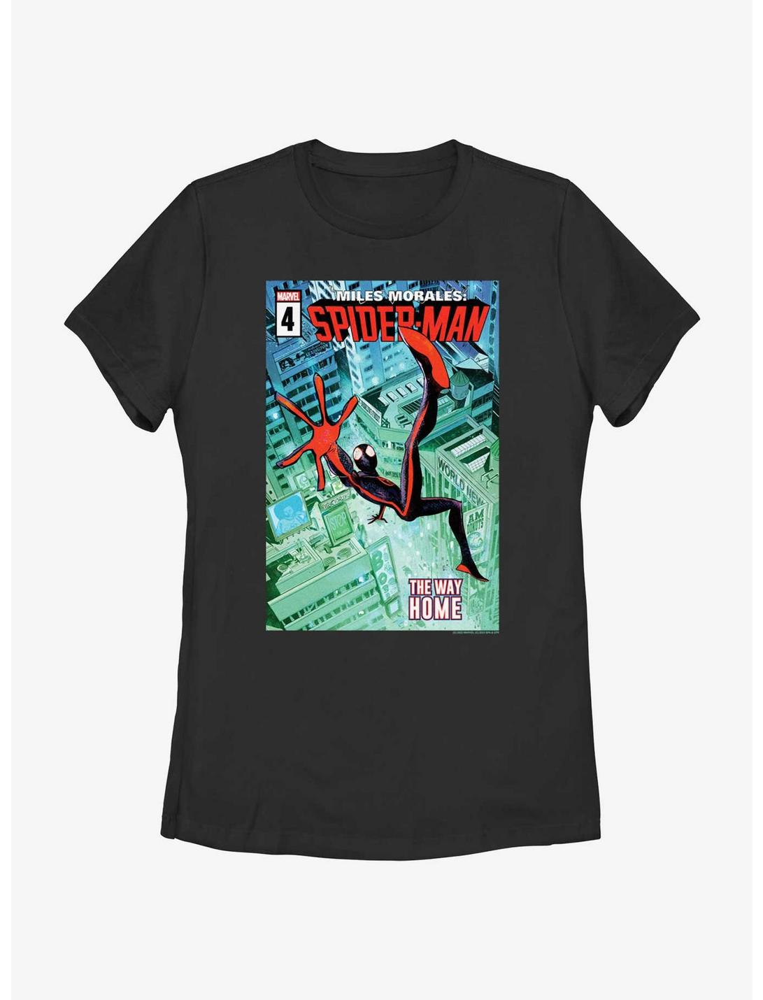 Marvel Spider-Man Miles Morales The Way Home Poster Womens T-Shirt, BLACK, hi-res