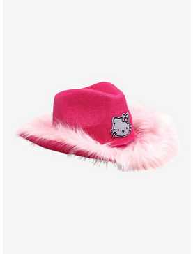 Hello Kitty Pink Rhinestone & Fur Trim Cowboy Hat, , hi-res