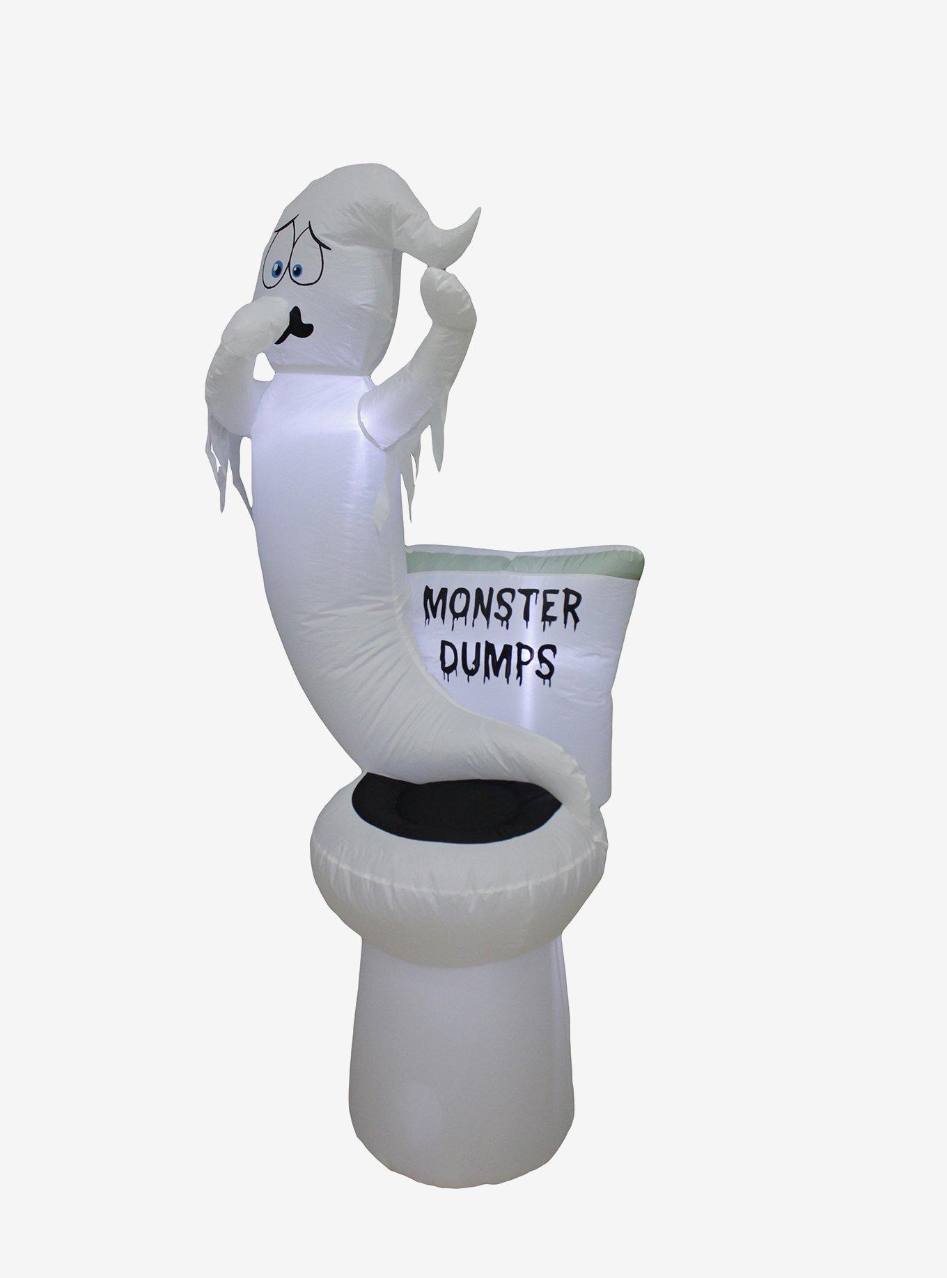 Glowing Toilet Monster Dumps Inflatable Decor, , hi-res