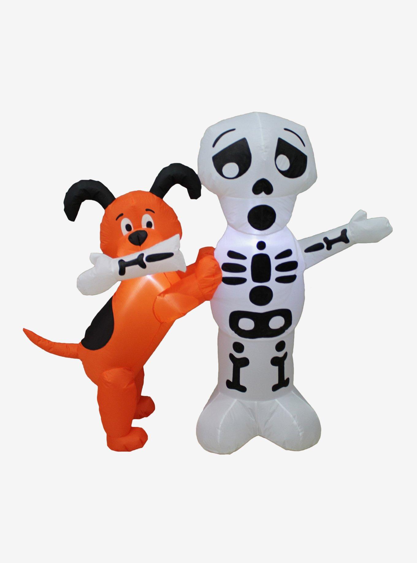 Skeleton with Dog Inflatable Decor, , hi-res