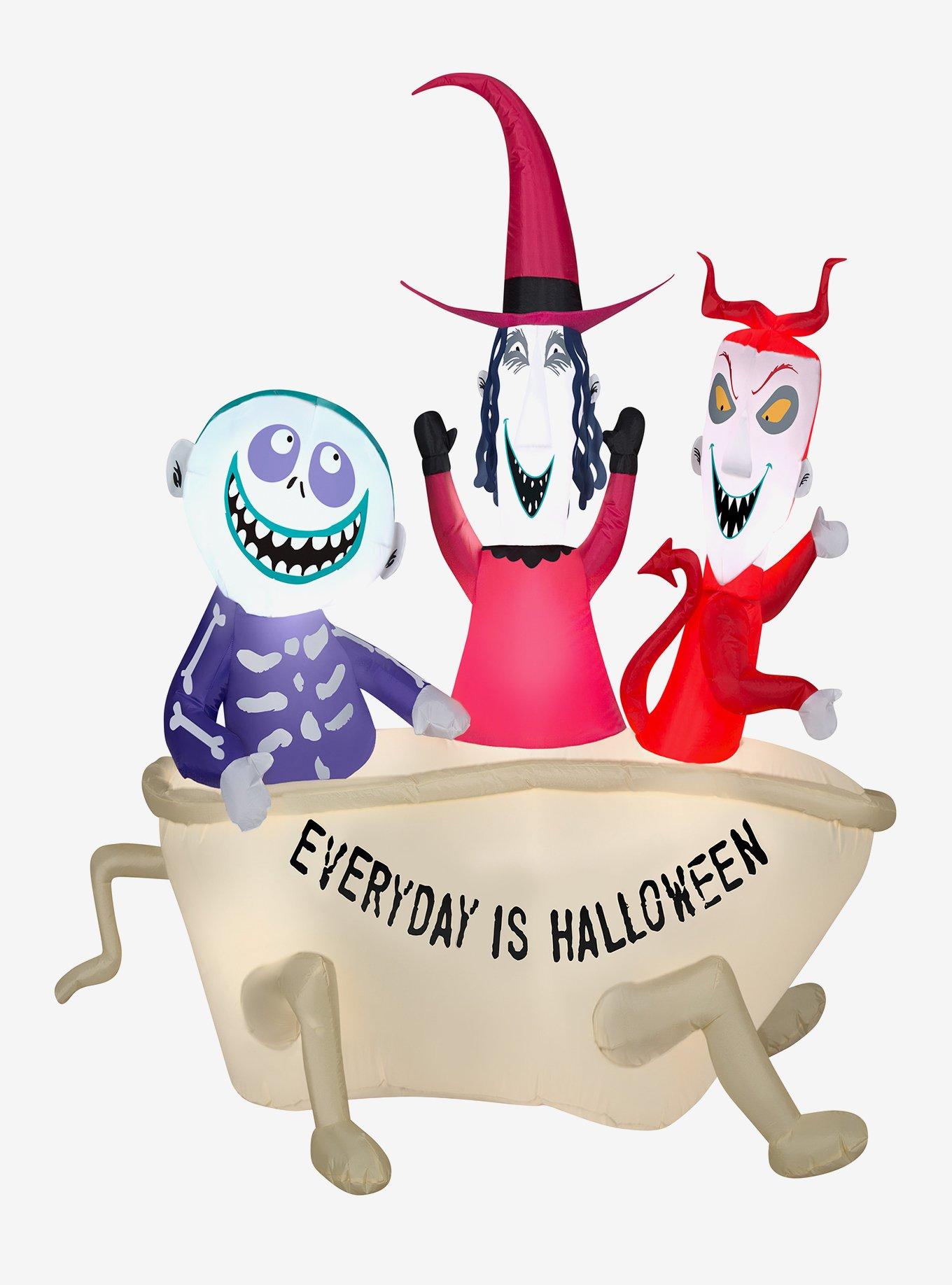 Disney Nightmare Before Christmas Lock Shock & Barrel in Tub Airblown, , hi-res