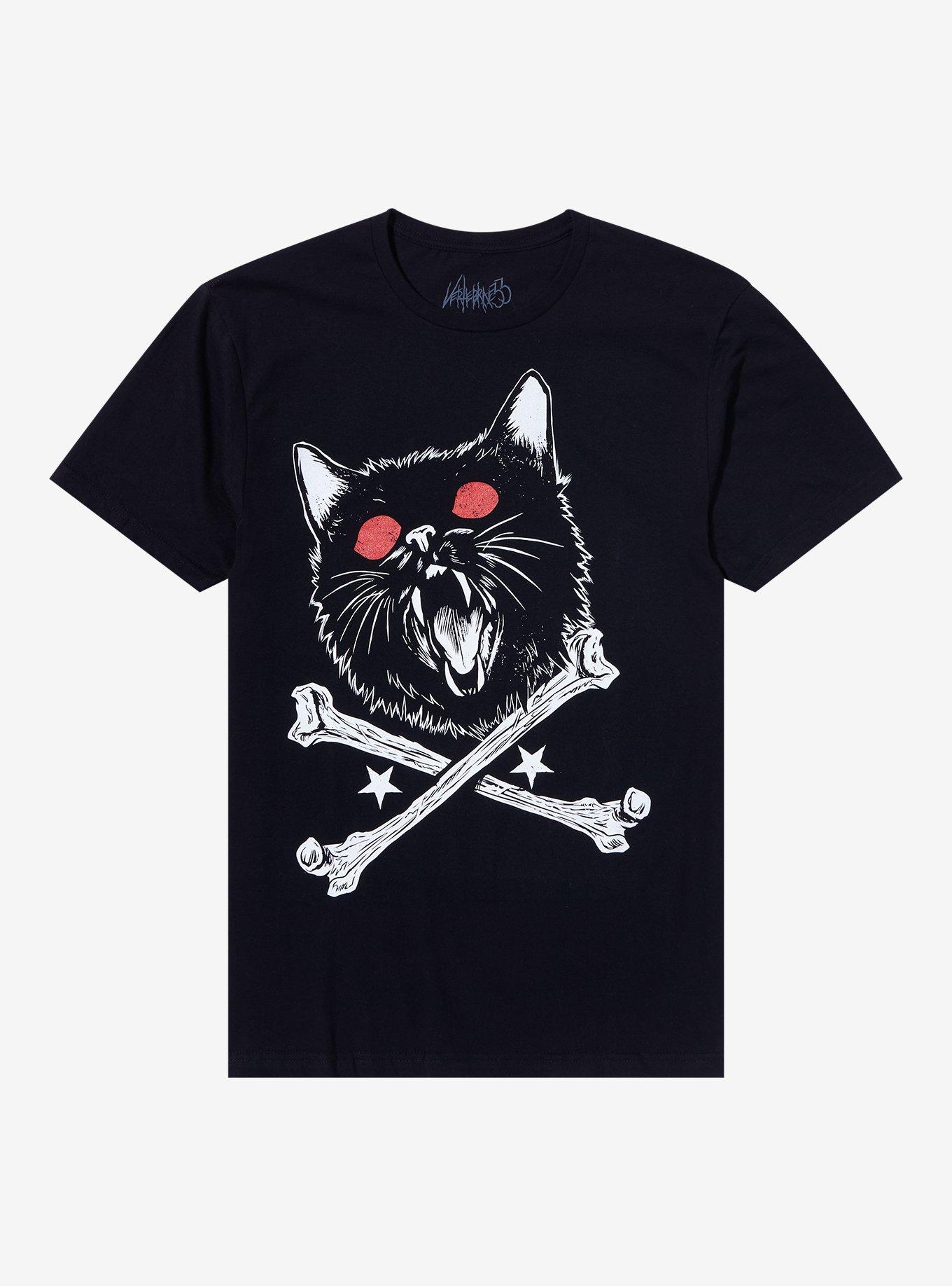 Demon Cat T-Shirt By Vertebrae33, BLACK, hi-res