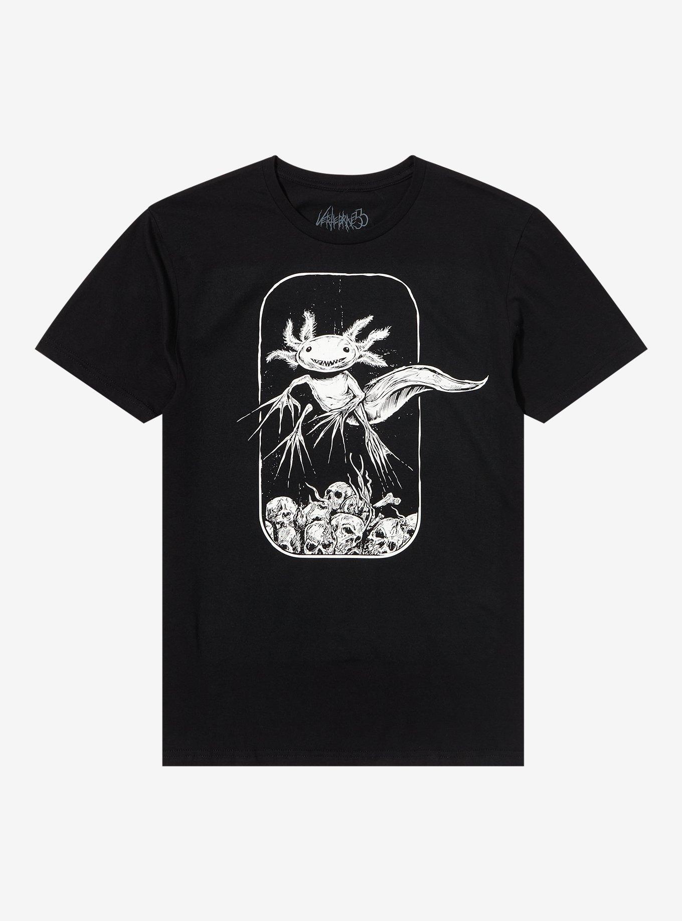 Evil Axolotl T-Shirt By Vertebrae33, BLACK, hi-res