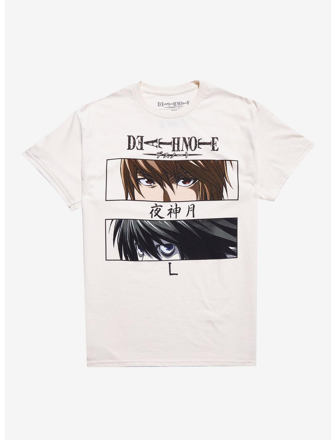 Death Note Light & L Eyes T-Shirt, BEIGE, hi-res