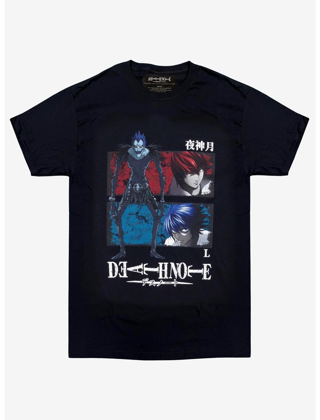 Death Note Character Panels T-Shirt, BLACK, hi-res