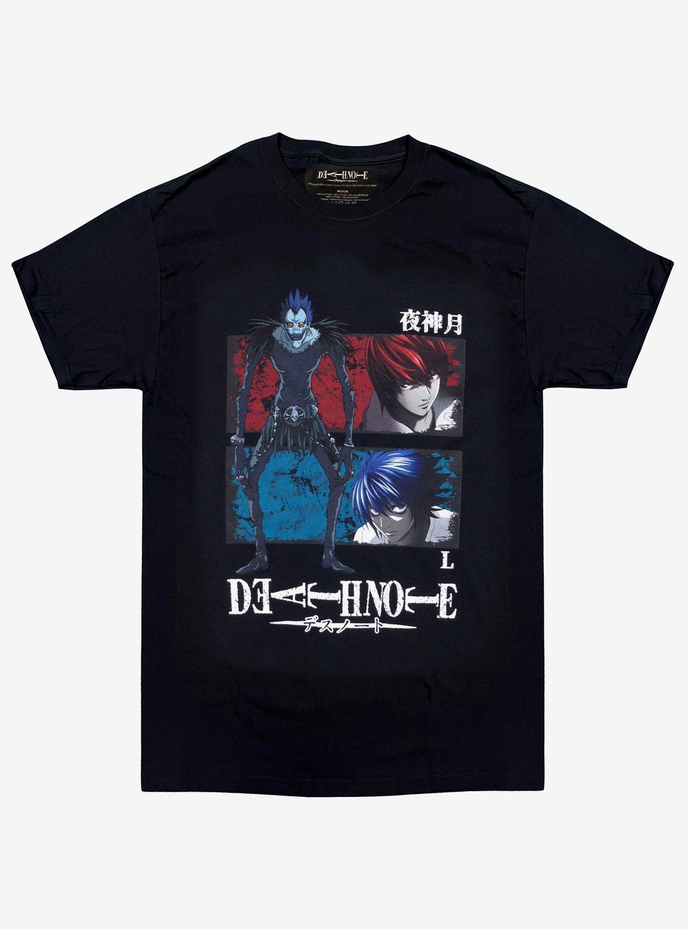 Death Note Character Panels T-Shirt, BLACK, hi-res