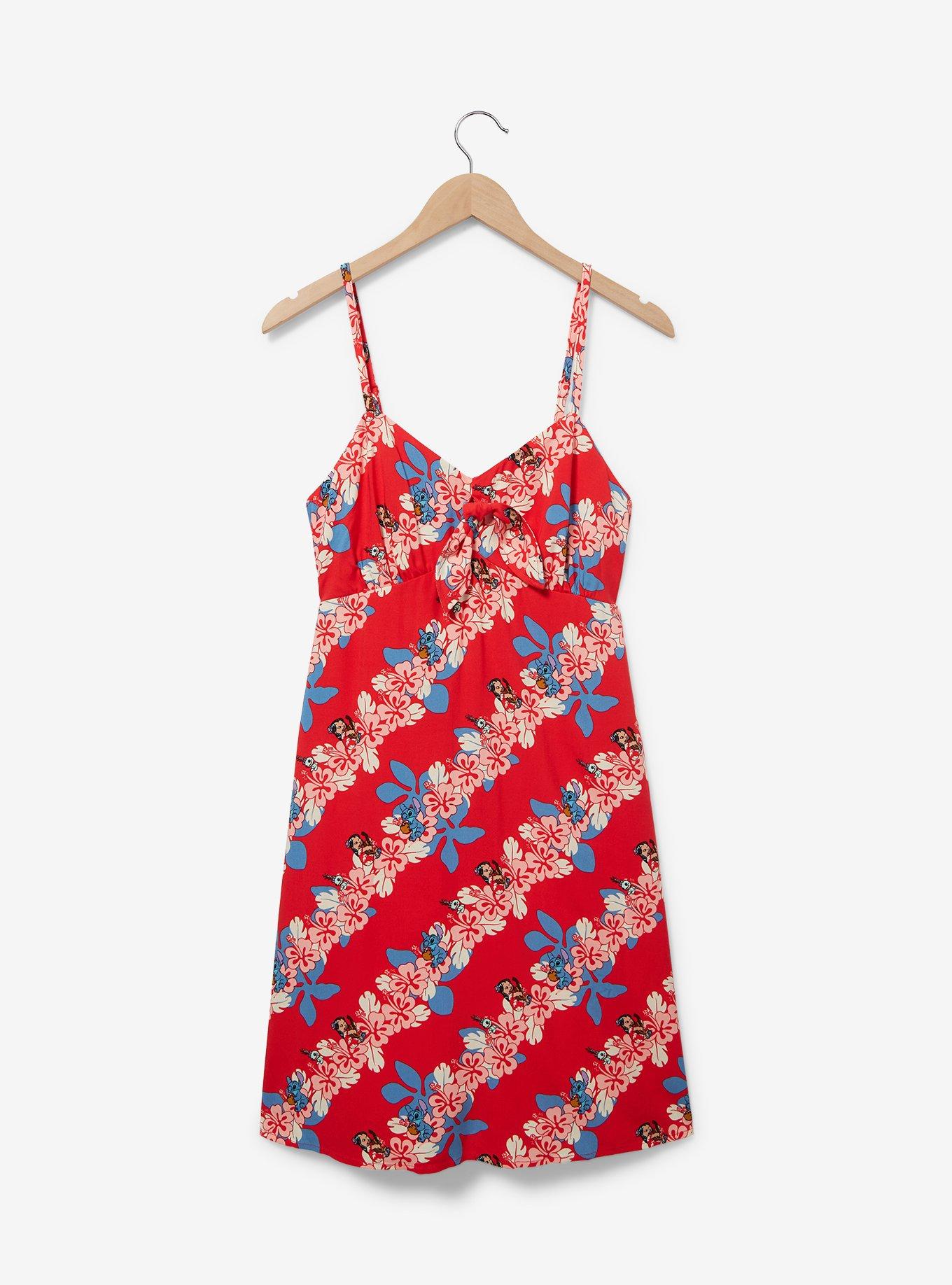 Disney Lilo & Stitch Hibiscus Tie-Front Dress, , hi-res