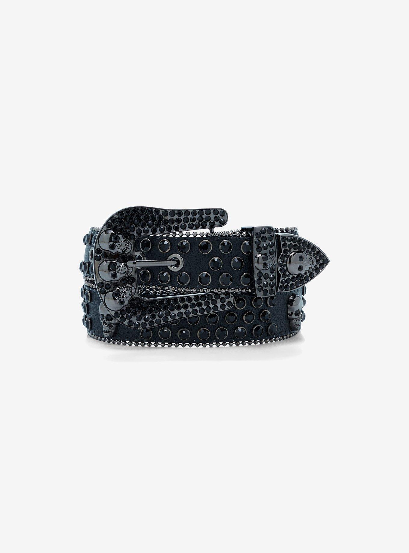 Black Bling Skull Belt, , hi-res