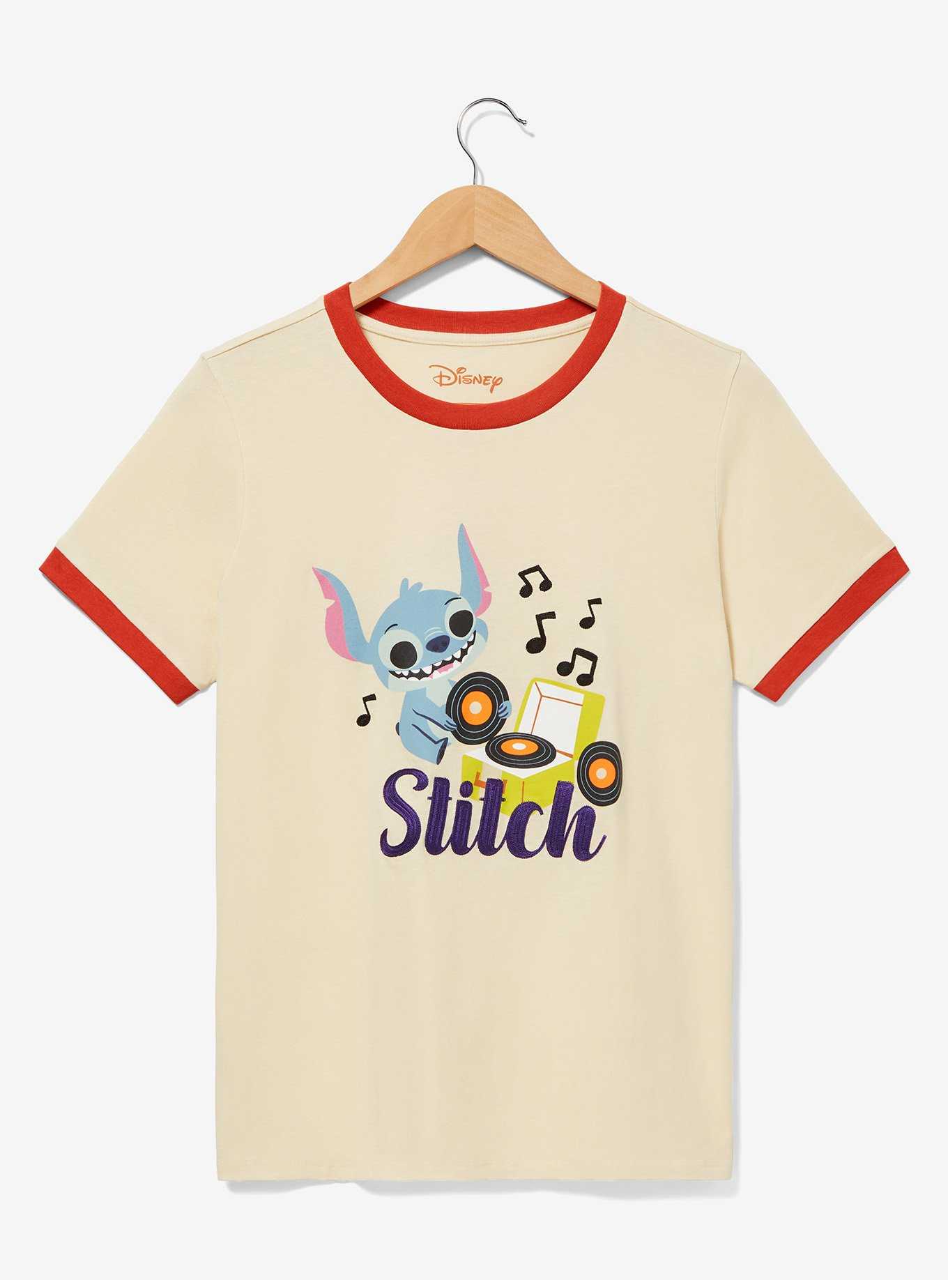 Her Universe Disney Lilo & Stitch Record Player Isometric Women's Ringer T-Shirt — BoxLunch Exclusive, , hi-res