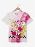 Sonic the Hedgehog Amy Rose Portrait Tie-Dye Couples T-Shirt - BoxLunch Exclusive, OFF WHITE, hi-res