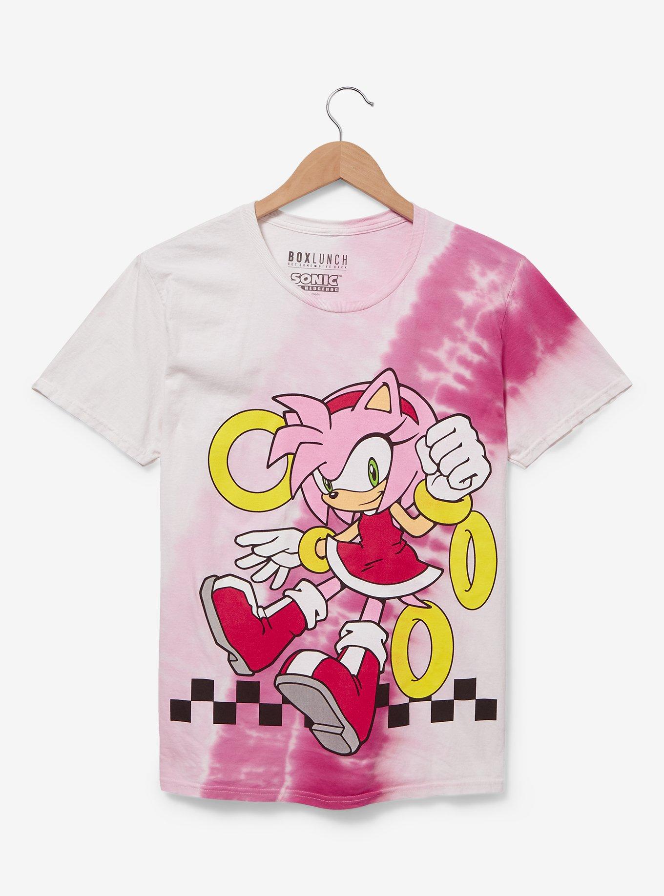 Sonic the Hedgehog Amy Rose Portrait Tie-Dye Couples T-Shirt - BoxLunch Exclusive, OFF WHITE, hi-res