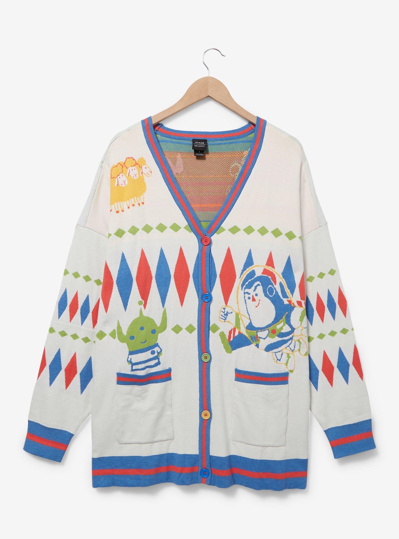 Her Universe Disney Pixar Toy Story Isometric Women's Plus Size Cardigan &mdash; BoxLunch Exclusive, OFF WHITE, hi-res