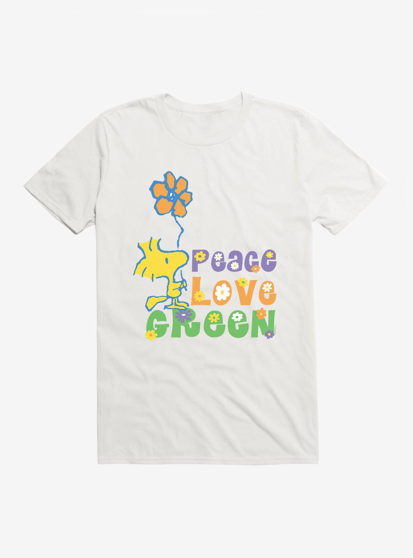 Peanuts Peace Love Green T-Shirt, , hi-res