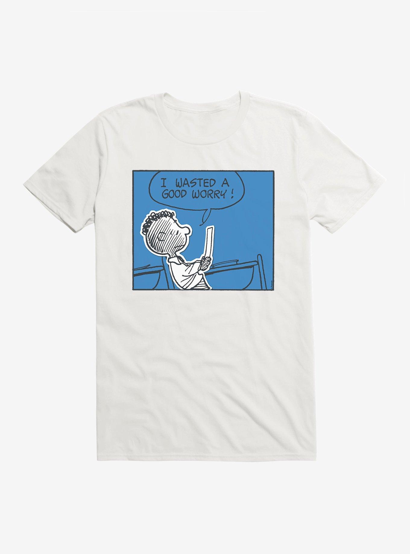 Peanuts Wasted A Good Worry T-Shirt, WHITE, hi-res