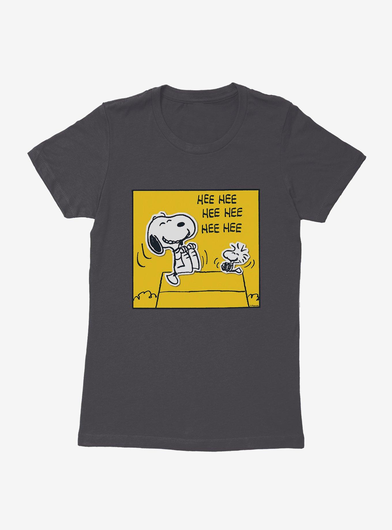 Peanuts Snoopy & Woodstock Laugh Womens T-Shirt, HEAVY METAL, hi-res