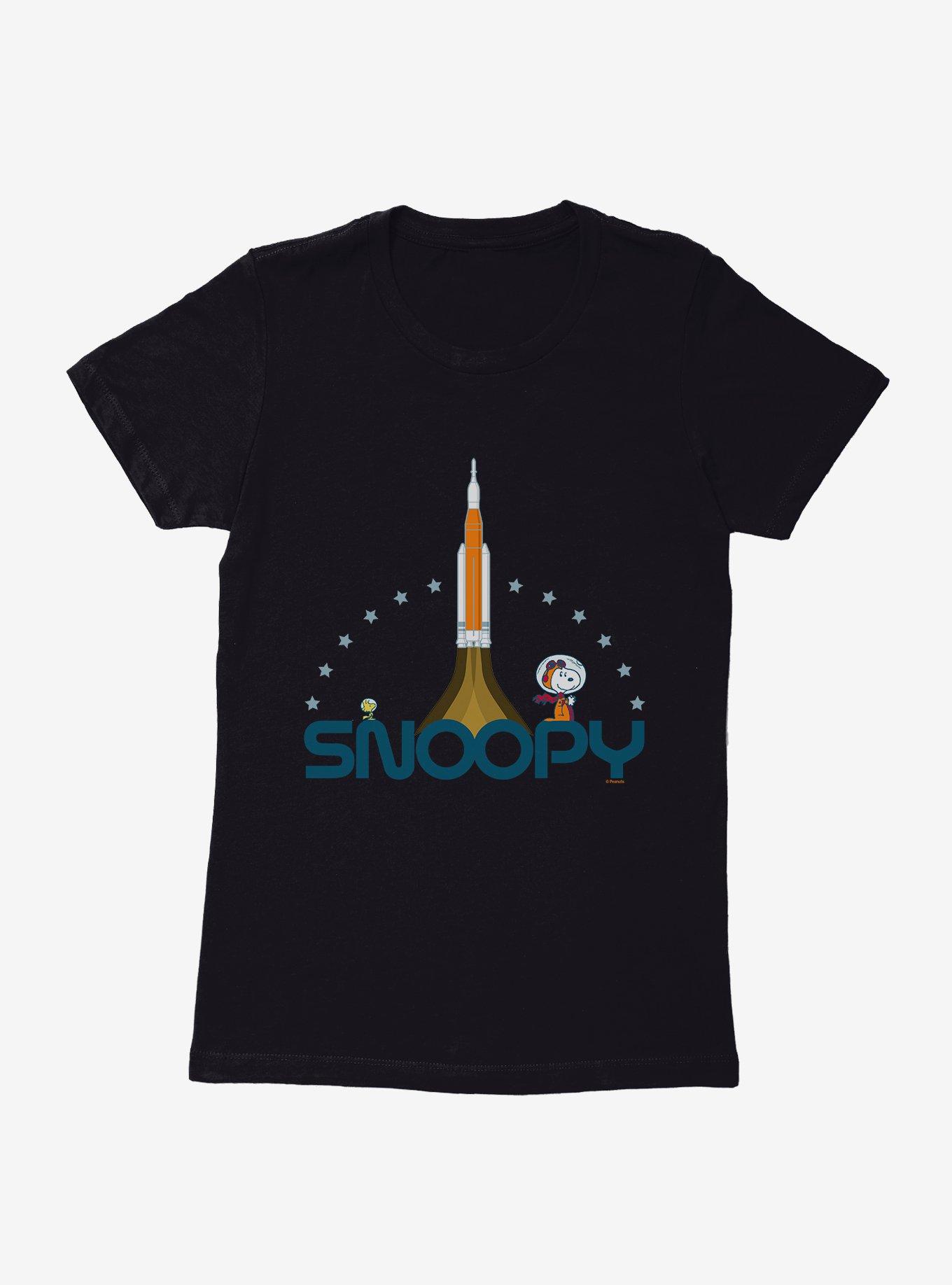 Peanuts Snoopy Space Rocket Womens T-Shirt, , hi-res