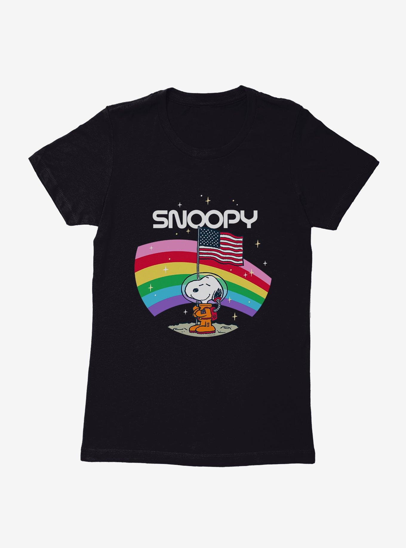Peanuts Rainbow Snoopy On The Moon Womens T-Shirt, , hi-res