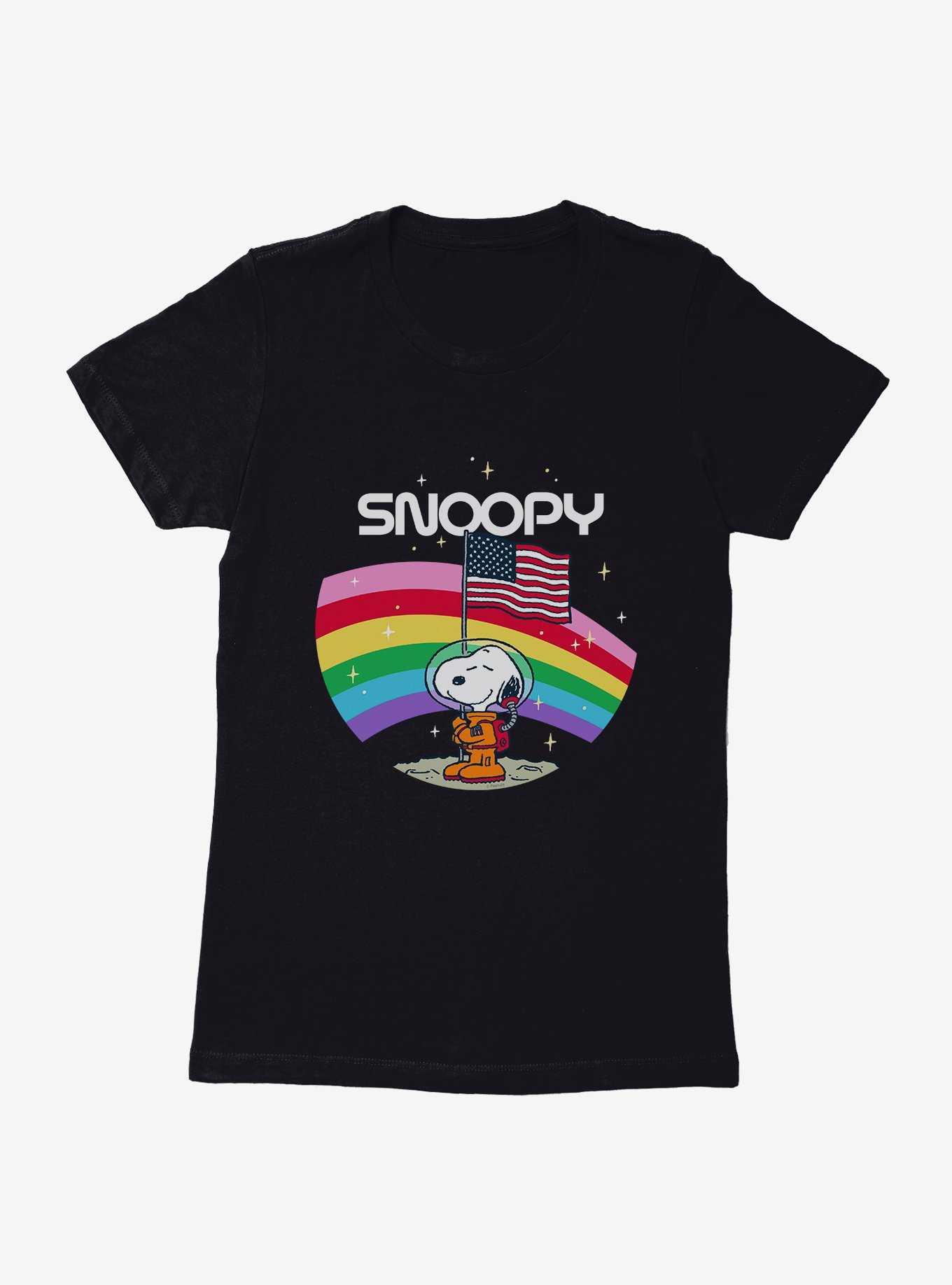 Peanuts Rainbow Snoopy On The Moon Womens T-Shirt, , hi-res