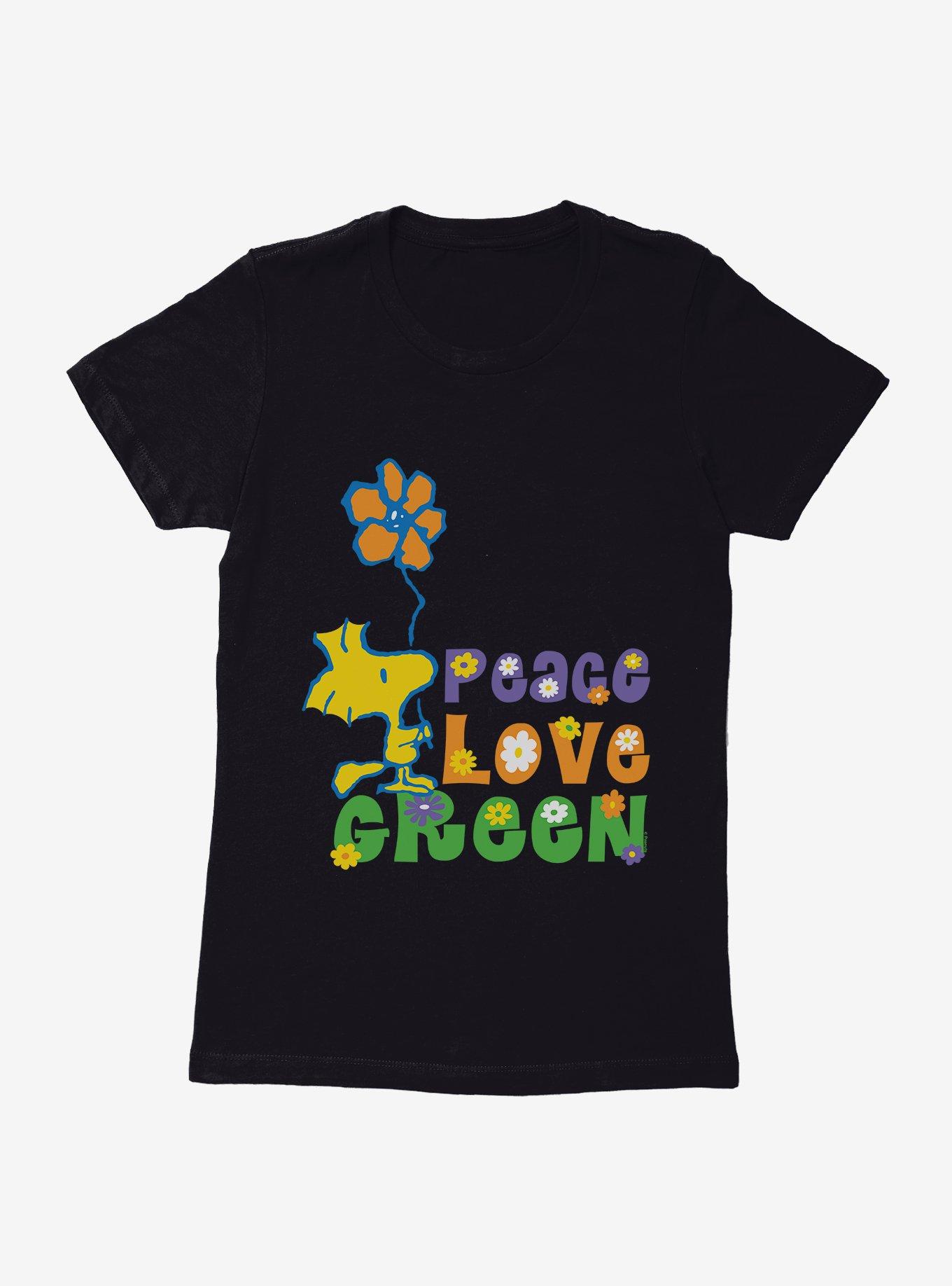 Peanuts Peace Love Green Womens T-Shirt, , hi-res