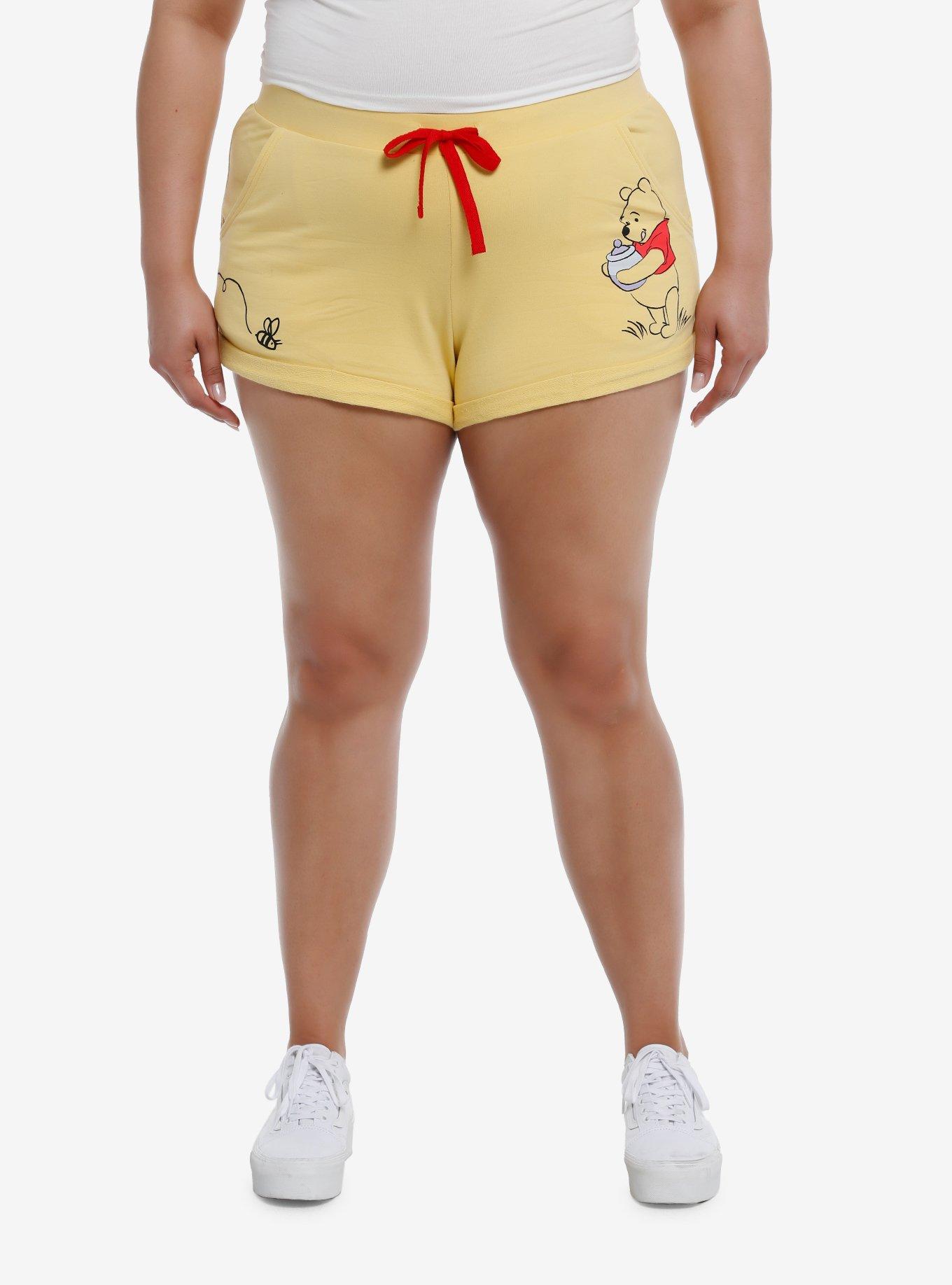 Disney Winnie The Pooh Bee & Hunny Lounge Shorts Plus Size, GOLDEN ROD YELLOW, hi-res