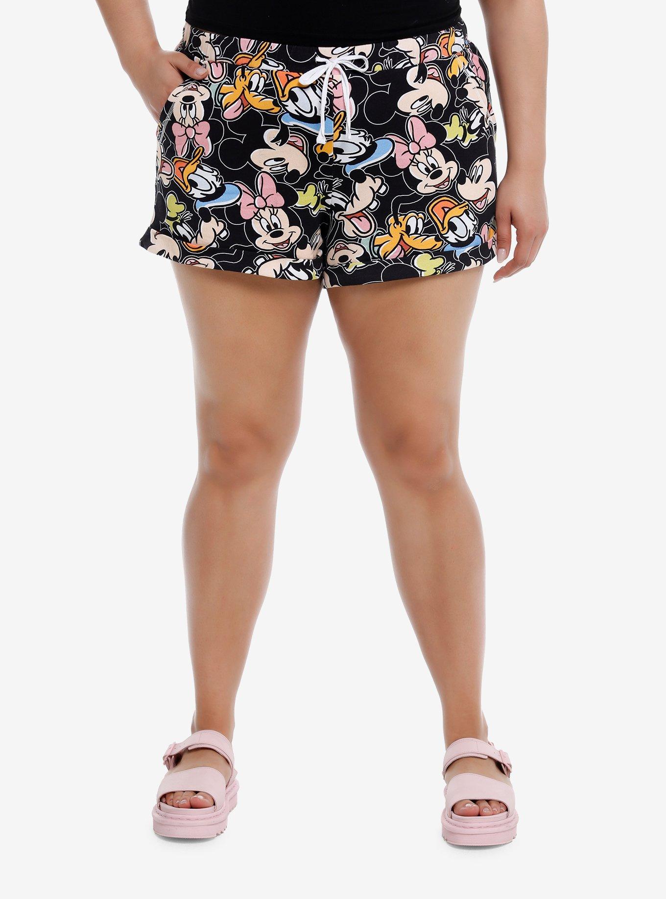 Disney Mickey Mouse & Friends Lounge Shorts Plus Size, MULTI, hi-res