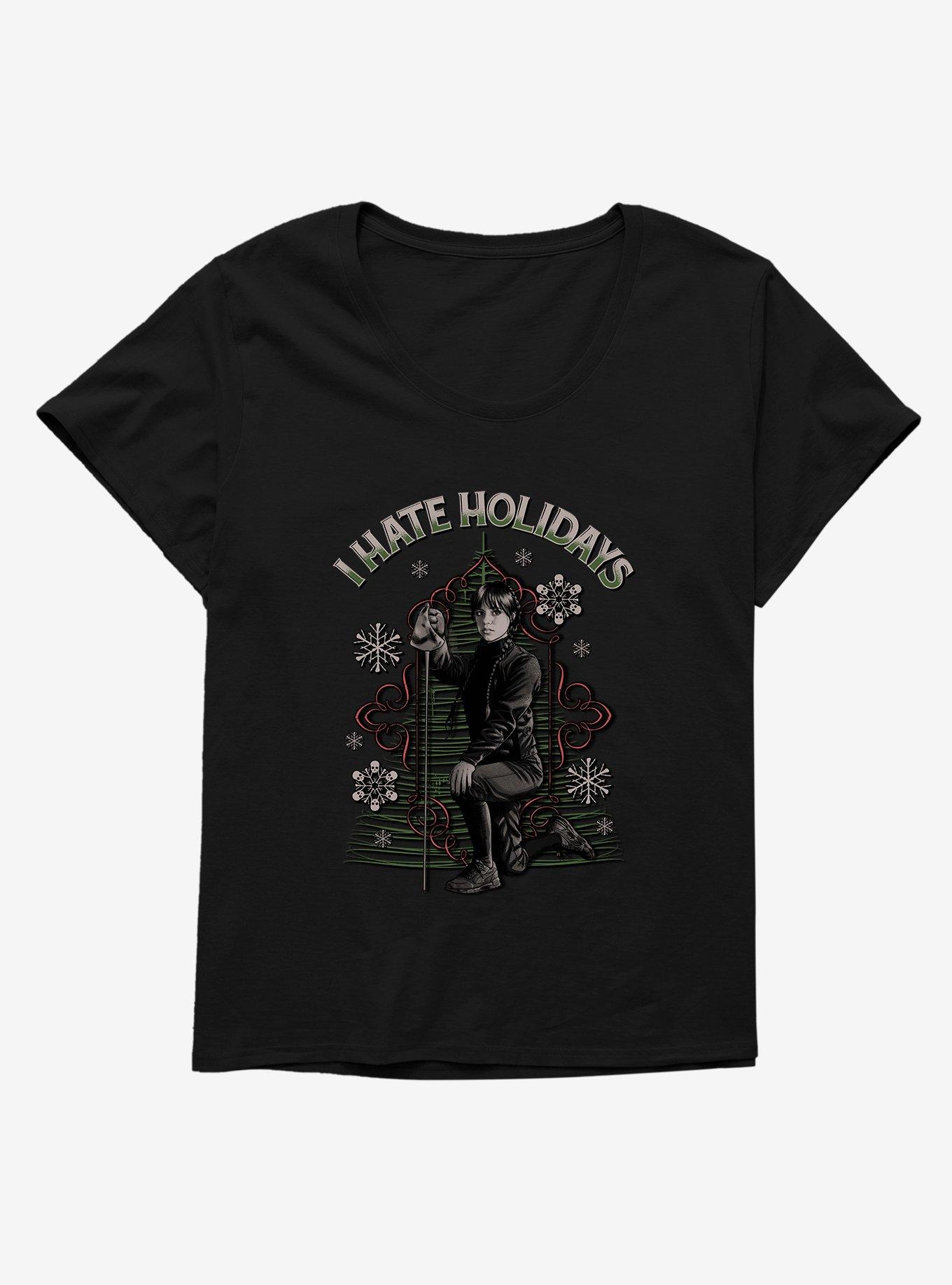 Wednesday I Hate Holidays Girls T-Shirt Plus Size, , hi-res