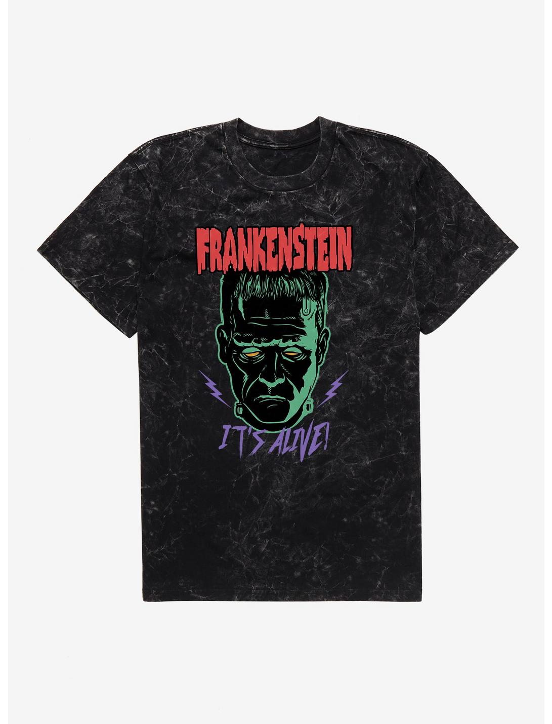 Universal Monsters Frankenstein It's Alive Mineral Wash T-Shirt, BLACK MINERAL WASH, hi-res