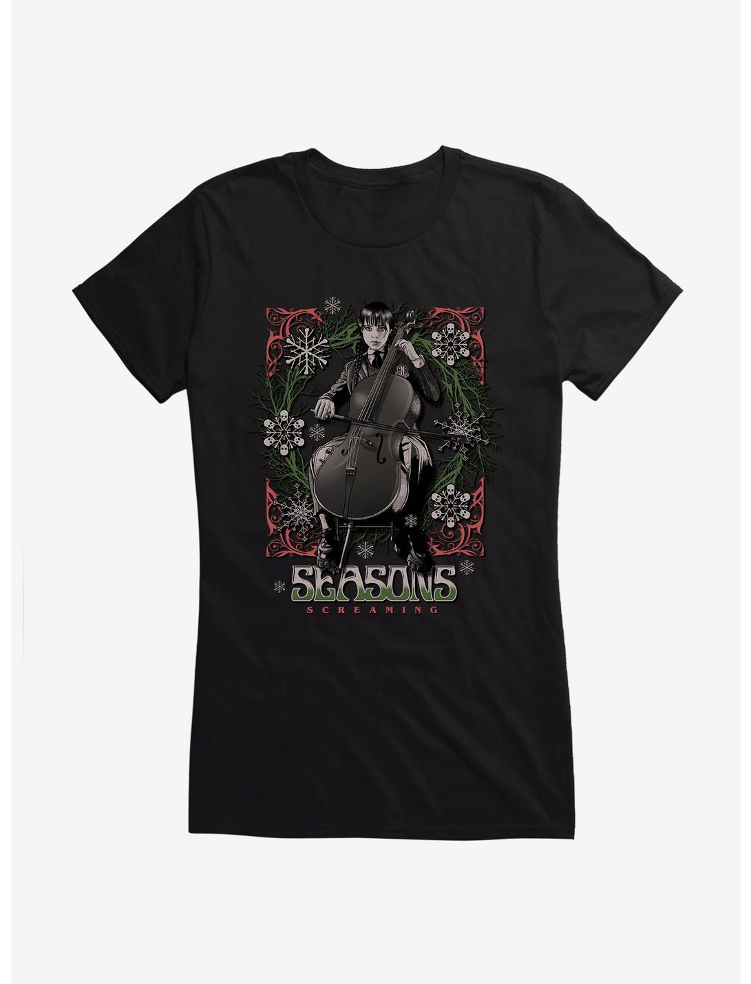 Wednesday Seasons Screaming Girls T-Shirt, BLACK, hi-res