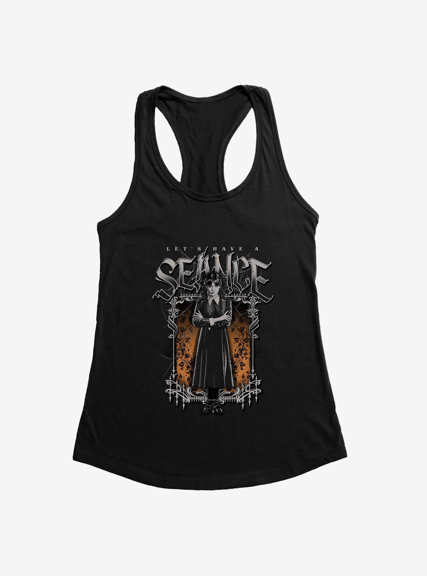 Wednesday Let's Have A Seance Girls Tank, BLACK, hi-res