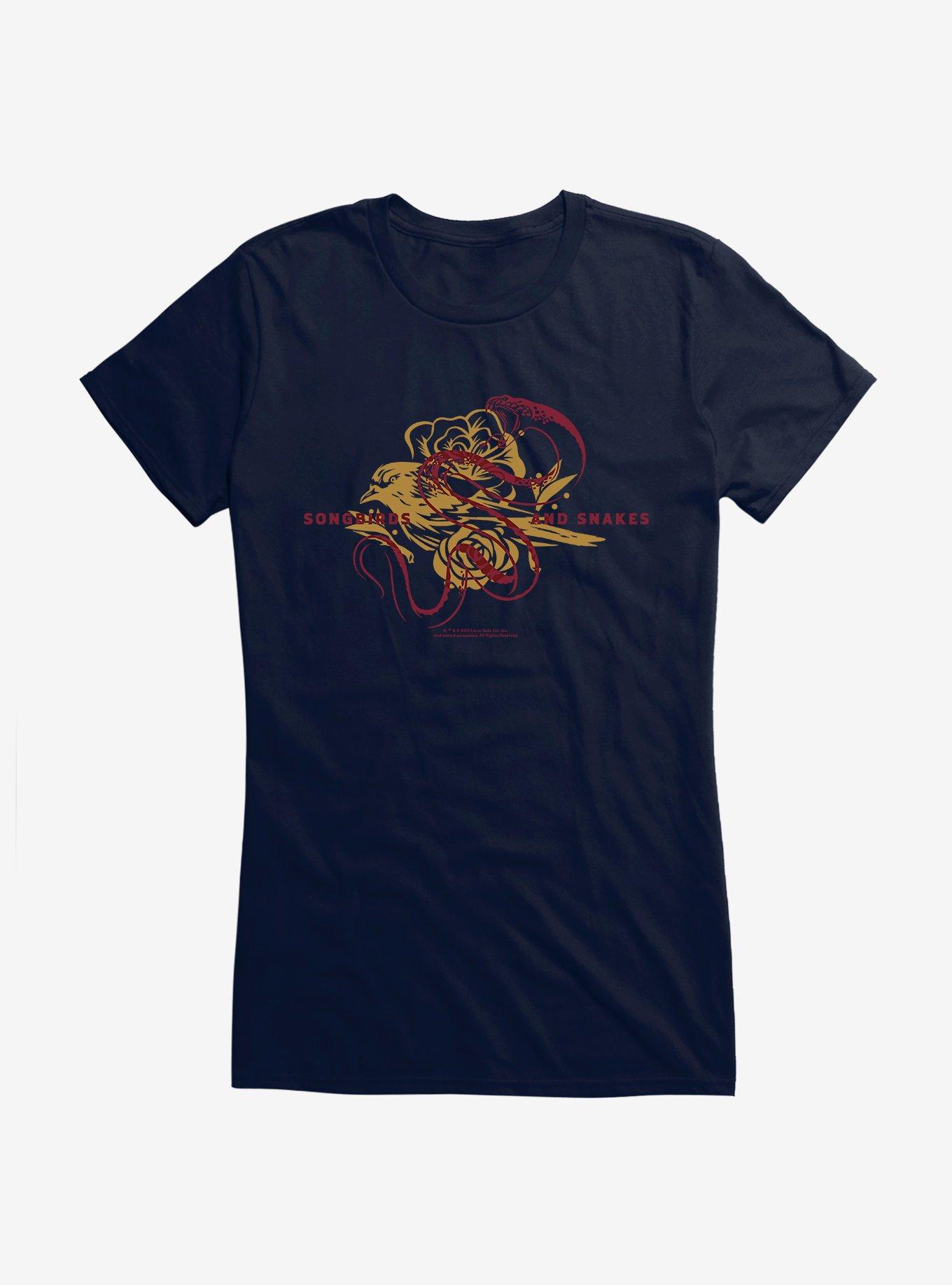 Hunger Games: The Ballad Of Songbirds And Snakes Songbrids And Snakes Logo Girls T-Shirt, NAVY, hi-res