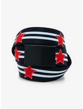Black & White Stripe Star Snap Belt, , hi-res