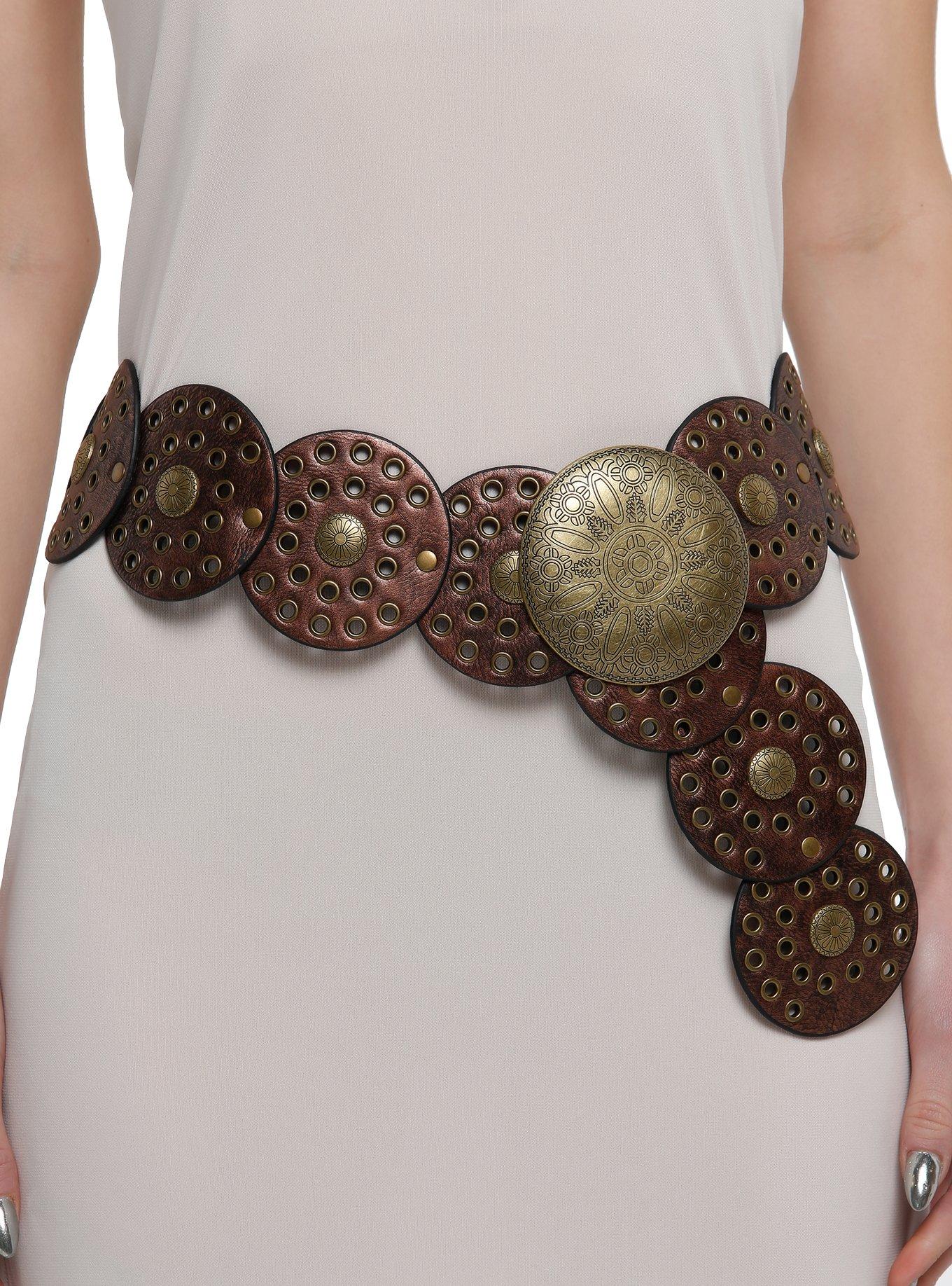 Bronze & Gold Circle Grommet Hip Belt, , hi-res