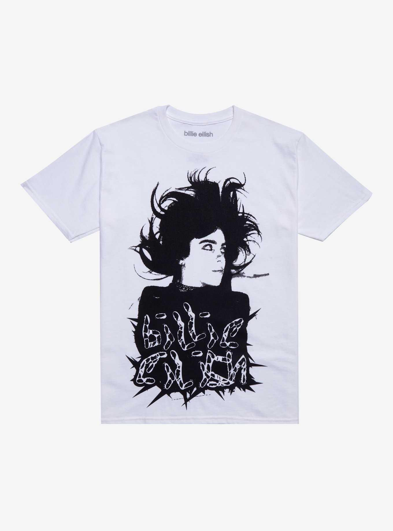 Billie Eilish Hair Portrait Boyfriend Fit Girls T-Shirt, , hi-res