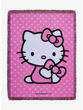 Sanrio Hello Kitty Polka Dot Jacquard Tapestry Throw, , hi-res