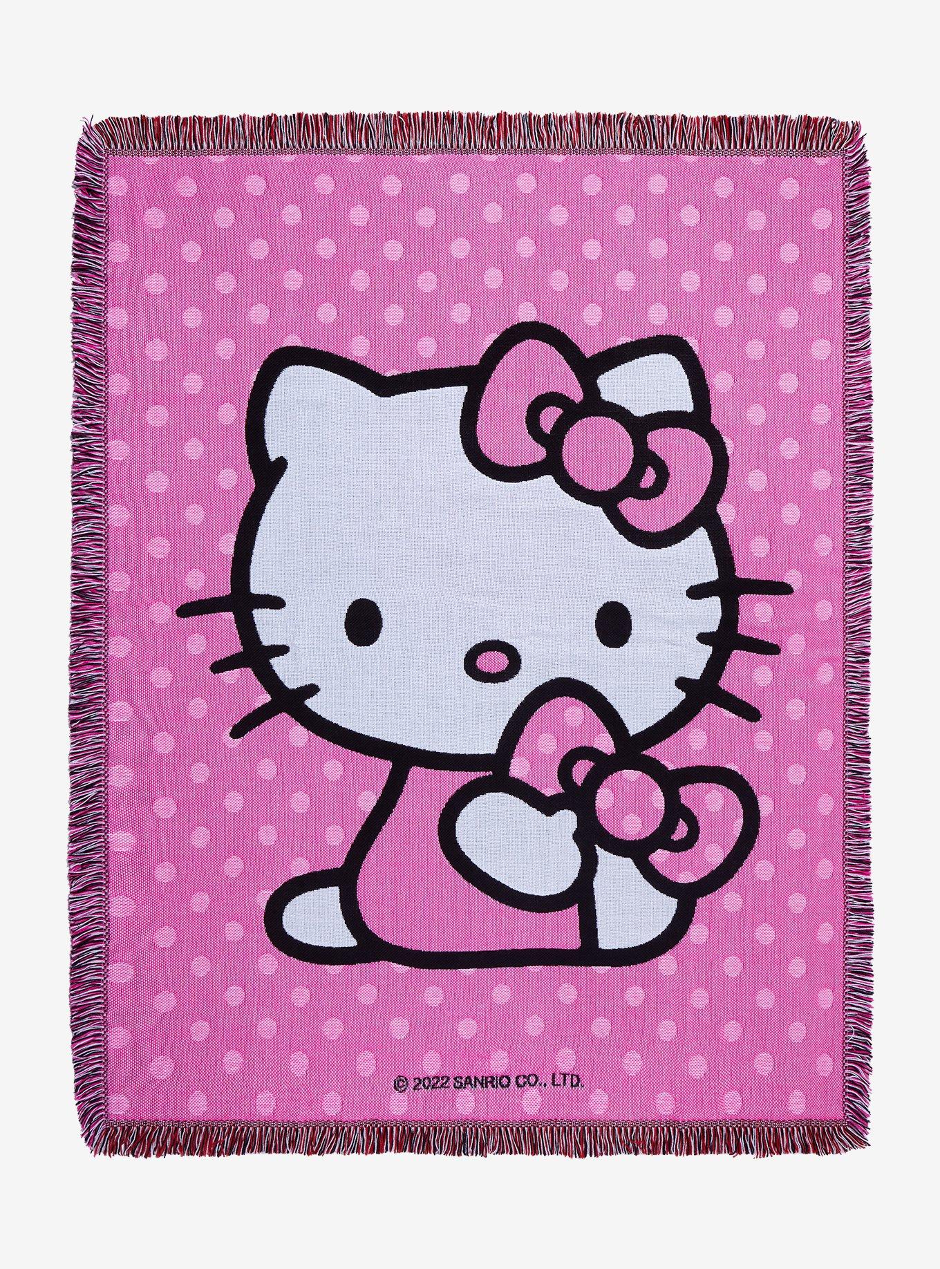 Sanrio Hello Kitty Polka Dot Jacquard Tapestry Throw, , hi-res