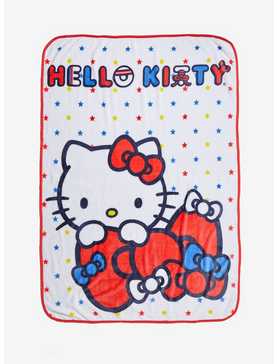Sanrio Hello Kitty Blue and Red Fleece Throw, , hi-res