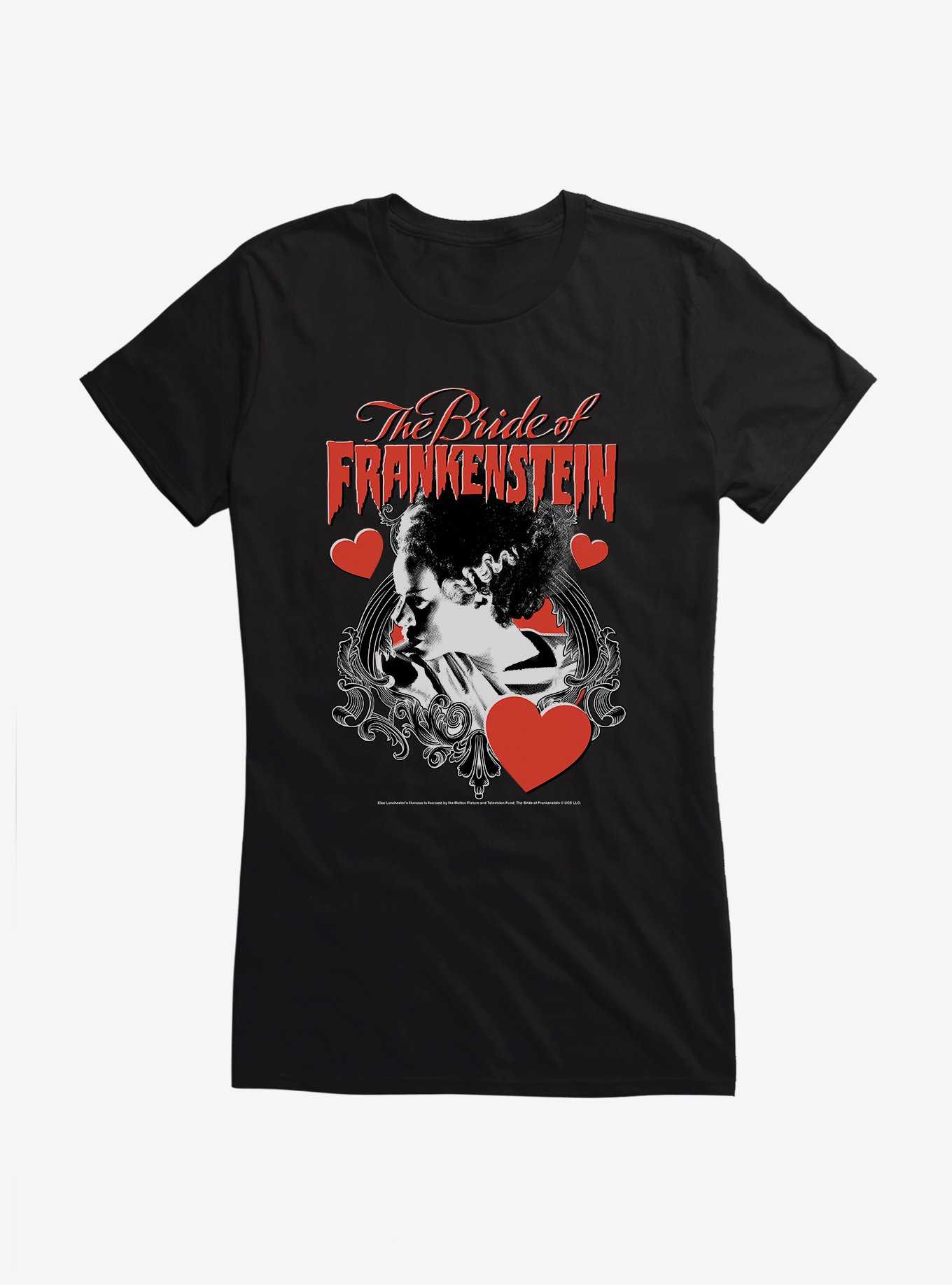The Bride Of Frankenstein Bride With Hearts Girls T-Shirt, , hi-res