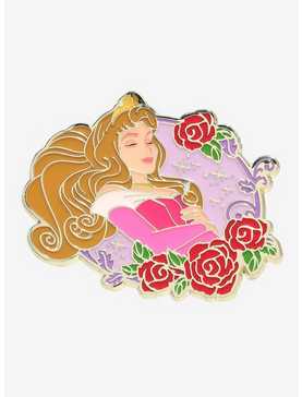 Disney Sleeping Beauty Aurora Floral Frame Enamel Pin, , hi-res