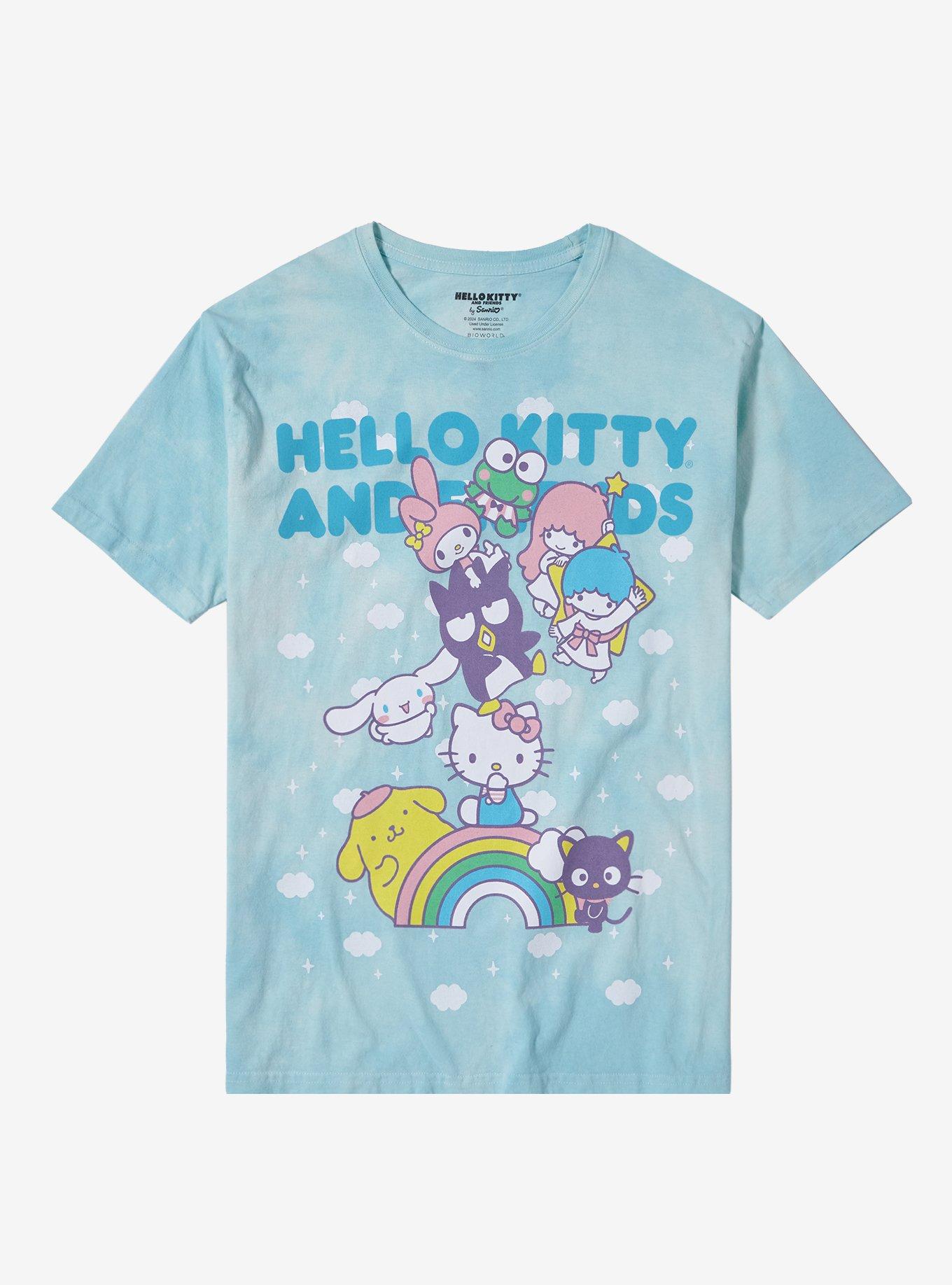 Hello Kitty And Friends Cloud Tie-Dye Boyfriend Fit Girls T-Shirt