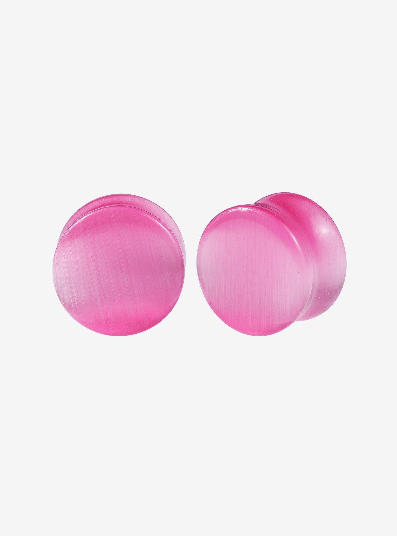 Cat's Eye Stone Pink Plug 2 Pack