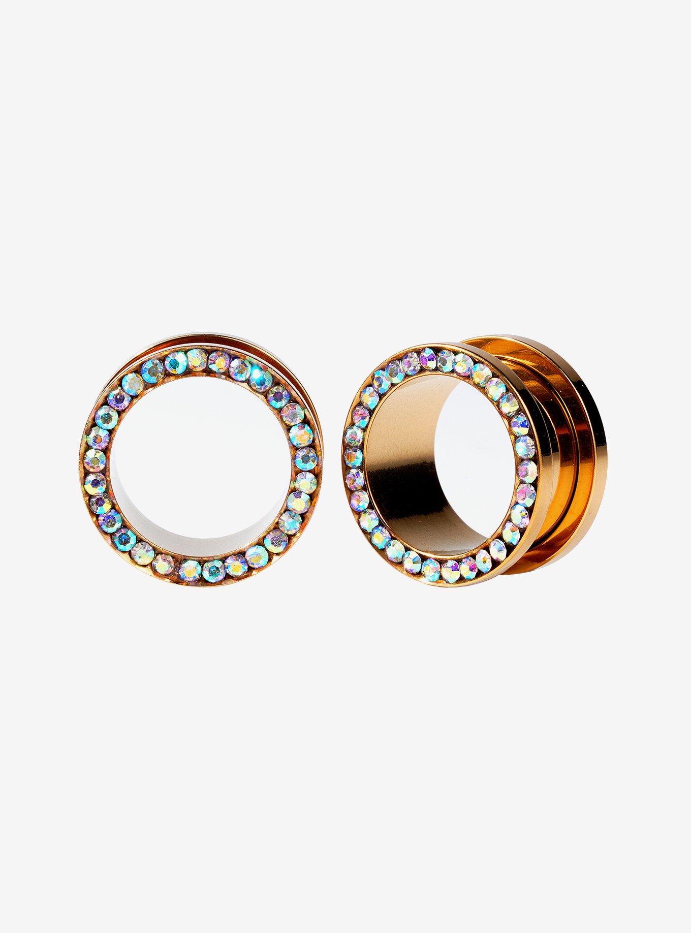 Steel Gold Bling Tunnel Plug 2 Pack, , hi-res