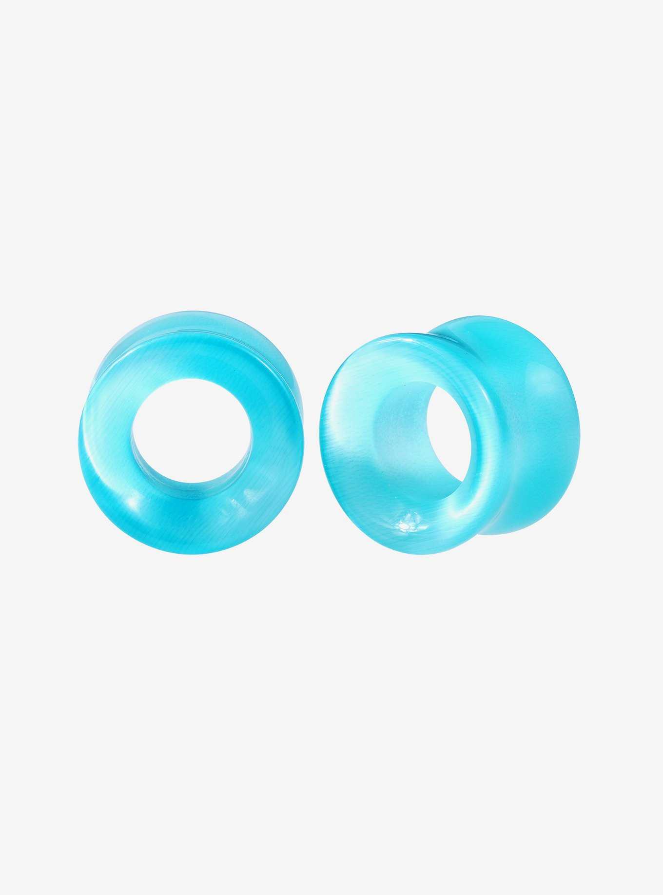 Cat's Eye Stone Blue Eyelet Plug 2 Pack, , hi-res