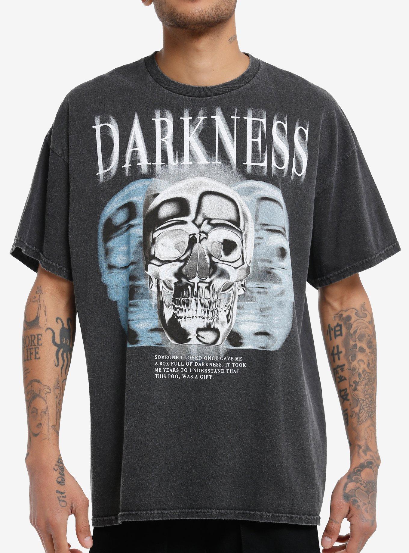 Social Collision® Darkness Skull Oversized T-Shirt, BLUE, hi-res