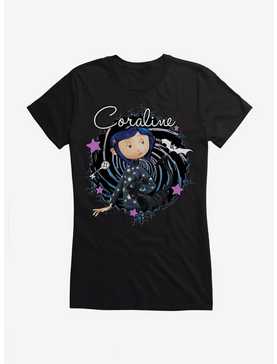 Coraline The Cat Swirl And Stars Girls T-Shirt, , hi-res