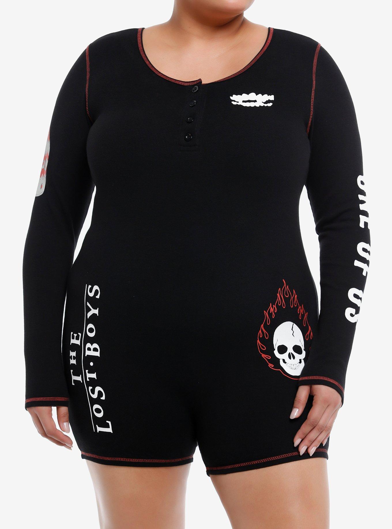 The Lost Boys Ribbed Romper Plus Size, , hi-res