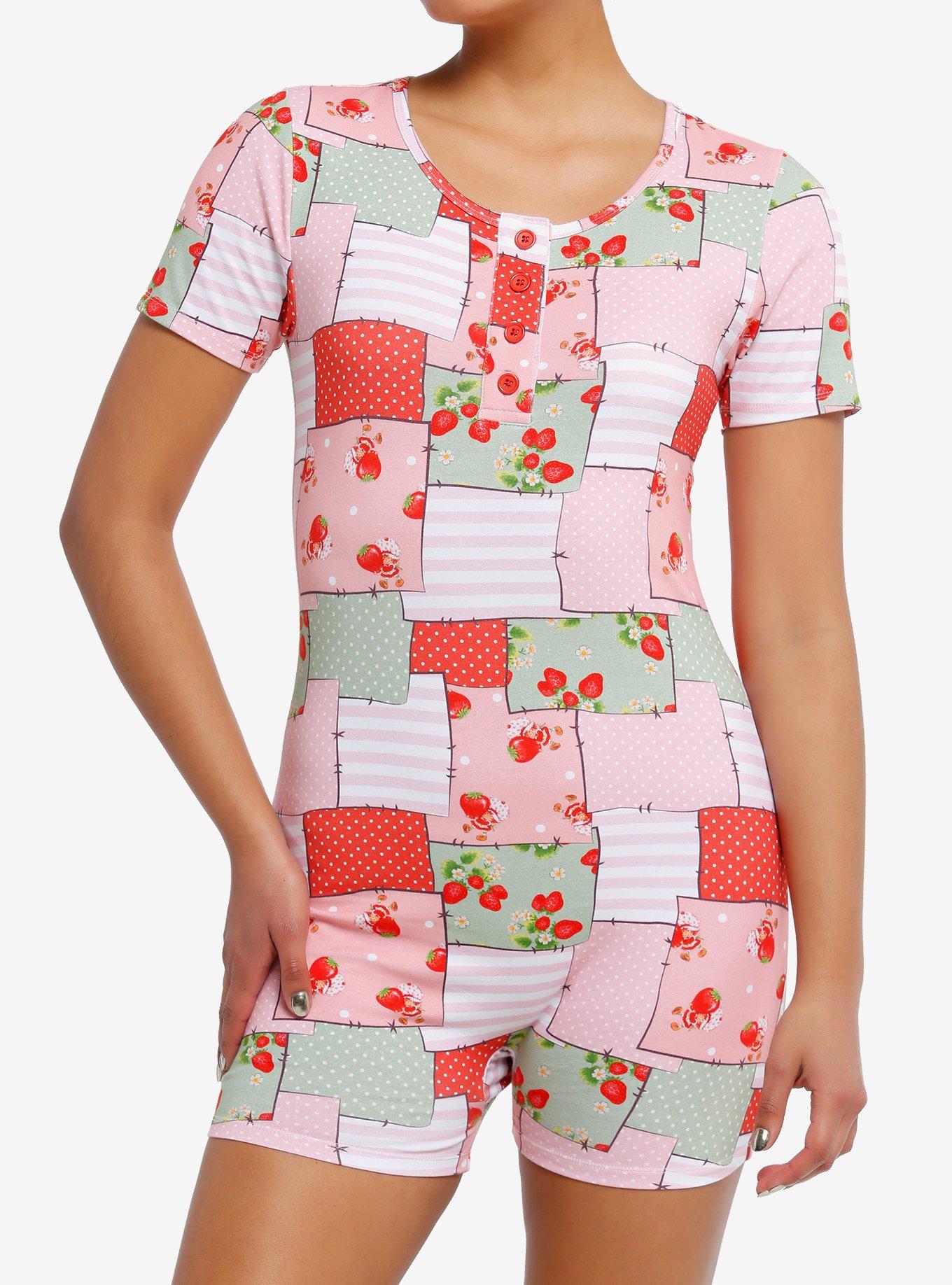 Strawberry Shortcake Patches Romper, MULTI, hi-res