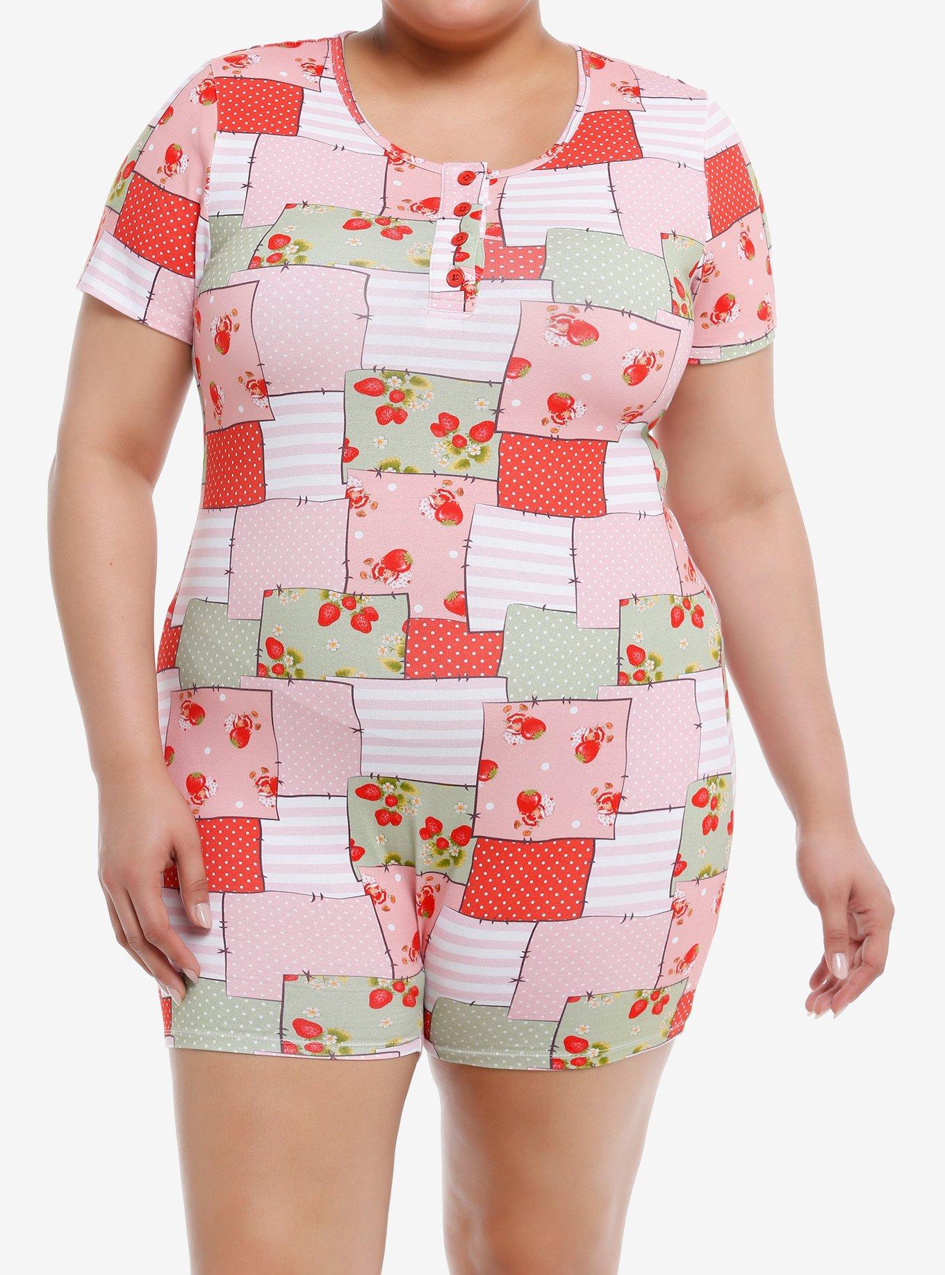 Strawberry Shortcake Patches Romper Plus Size, MULTI, hi-res