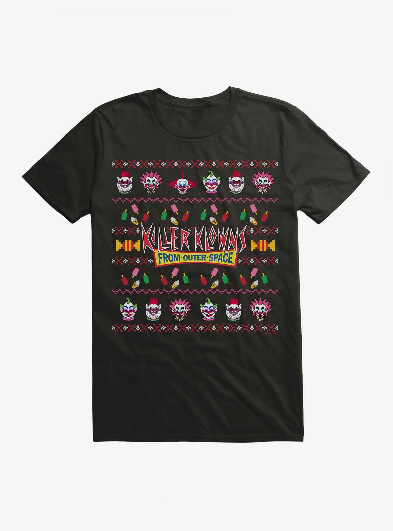 Killer Klowns From Outer Space Ugly Christmas Sweater Pattern T-Shirt, , hi-res