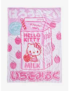 Sanrio Hello Kitty Strawberry Milk Sherpa Throw, , hi-res